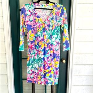 Lilly Pulitzer Amberly Swing Iris Blue Casa Azul Shirt Dress Size Extra Small